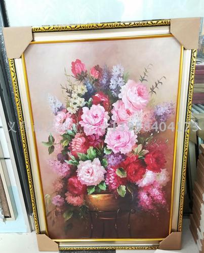 Export Oil Painting Flower Decorative Painting Wholesale Custom Factory Direct Sales photo Frame
