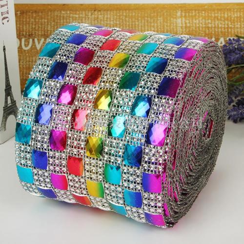 2019 new product 4 rows colorful square block line drill gang drill ornament accessories clothing accessories
