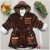 Children's clothing autumn and winter outfit zhongtong long plus pile thickened polka dot cotton-padded jacket warm