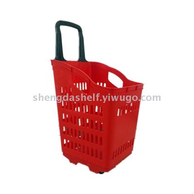 Supermarket 60L shopping basket 60L shopping cart Costco large plastic shopping basket four wheel shopping basket