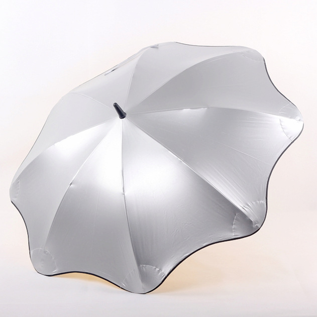 银胶钛银防晒圆角安全伞珠隐藏直杆晴雨伞遮阳伞长伞