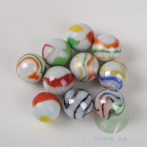 20 pieces 25mm porcelain white red yellow blue green glass beads 25mm solid ball