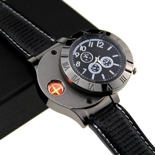 f665 watch charging lighter windproof creative personality usb electronic cigarette lighter metal men‘s watch lighter