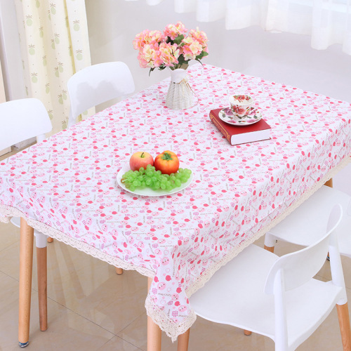 Korean Style Fabric Cotton Linen Dining Table Cloth Tablecloth Cartoon Cute Smiling Face Children‘s Room Computer Coffee Table Rectangular Cover Cloth