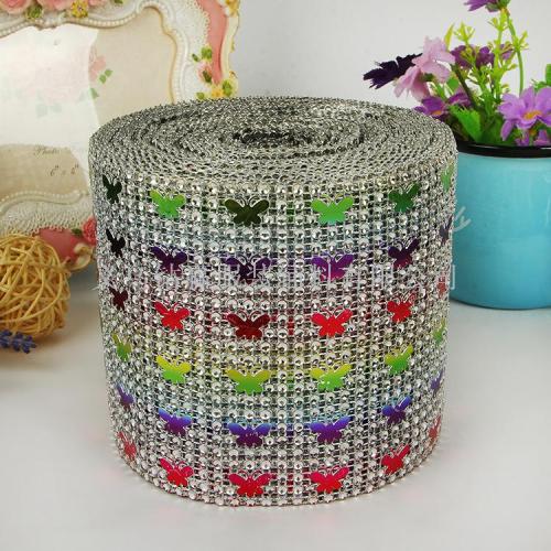 2019 New 24 Rows Butterfly Electroplating Colorful Hollow Diamond Thread Drill Gang Drill Ornament Accessories Clothing Accessories