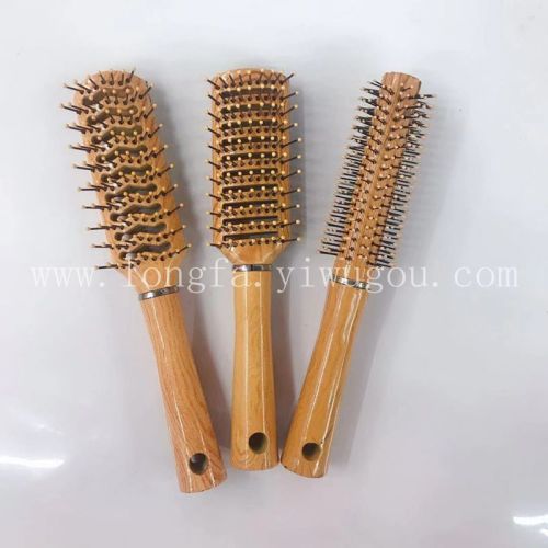 Longfa Vanessa Factory Direct Sales Plastic Wood Grain Comb Modeling Comb Massage Comb Rolling Comb 