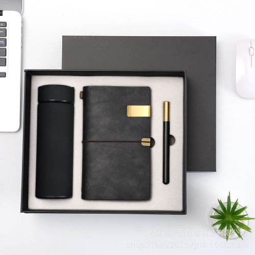 factory direct stainless steel thermos cup set spot notebook signature pen set custom logo free