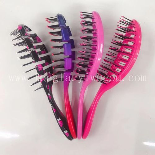 Longgfa Longfa Salon Spot New Magic Comb Massage Tangle Teezer Anti-Static Hair Curling Comb Rib Comb 