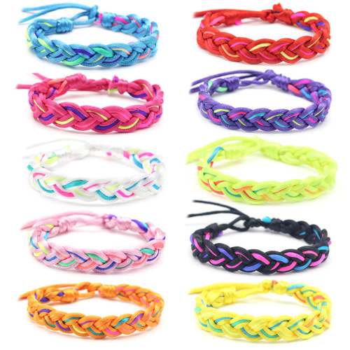 Amazon Hot Selling Nepal Hand-Woven Multi-Color Polyester Thread Friendship Bracelet Little Lion Hand Rope 