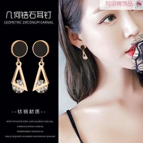 ajiannan jewelry fashion stainless steel earrings titanium steel earrings japanese and korean popular factory direct sales