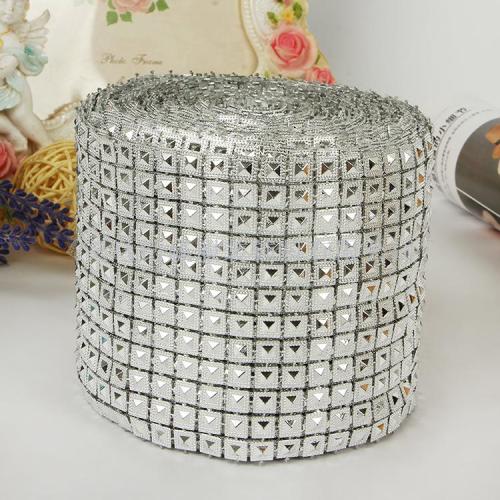 2019 New 12-Row Double-Layer Pyramid Silver Imitation Diamond Thread Drill Gang Drill Ornament Accessories Clothing Accessories