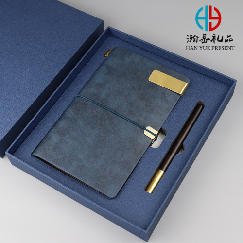 chinese style retro notebook set hand book brass rosewood signature pen insurance real estate bank customized gifts
