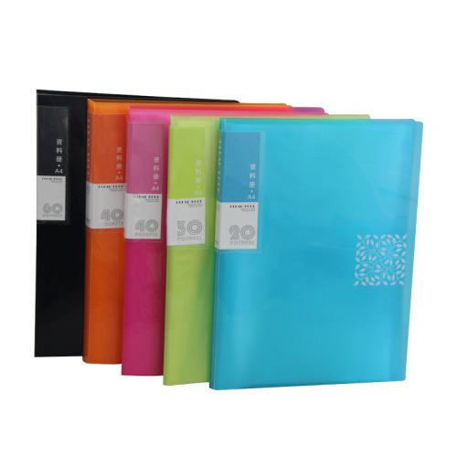 Colorful Glossy Transparent A4 Info Booklet 20/30/40/60 Pages Office Supplies File Book Noble 8220