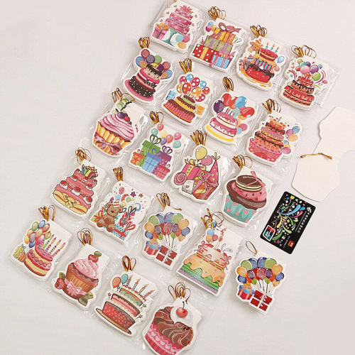 Mx Factory Direct Cartoon Holiday Greeting Card Birthday Cake Decoration Card Birthday Blessing Series Message Card 
