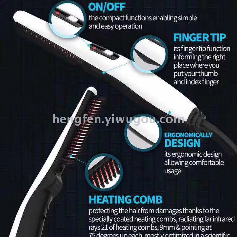 New multifunctional hair styling comb wholesale personal care men electric hair curler sideburns bea