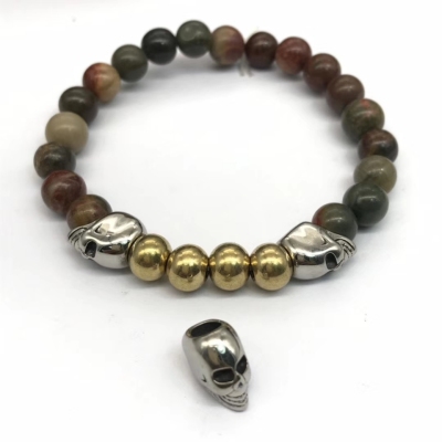 Stainless steel beads with accessory bracelet