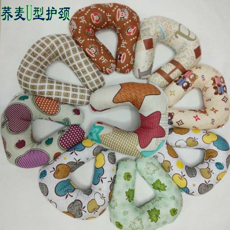 厂家直销批发荞麦壳生态护颈枕保健U型枕午睡枕办公室枕量大包邮