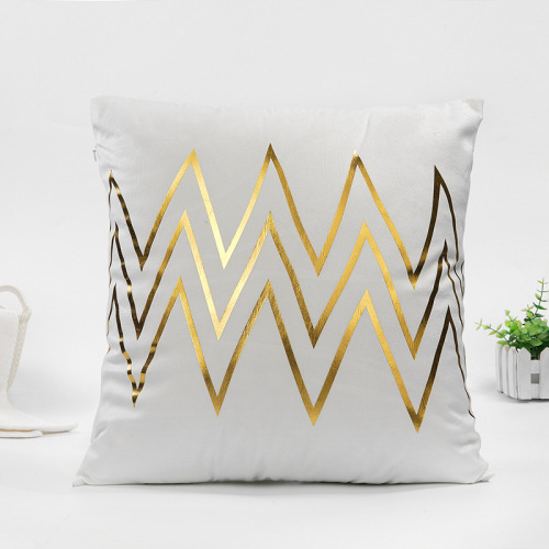 New Positioning Gilding Pillow Simple Geometric Fashion Living Room Sofa Gilding Cushion Amazon Wish Pillow Cover