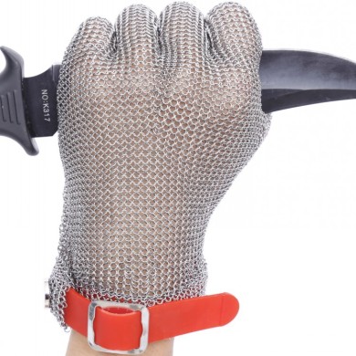 现货供应防护手套 防割防刺钢丝耐磨手套 杀鱼屠宰专用钢环手套