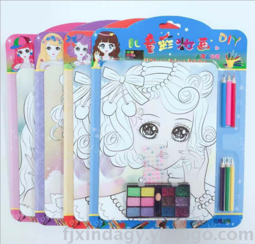 New Children‘s Makeup Painting Girl Princess makeup Coloring Toys Creative Handmade DIY Graffiti Painted Watercolor