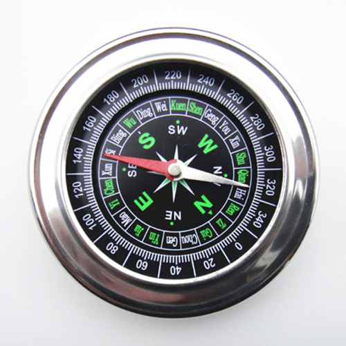 75mm Metal round Compass Portable out Text Compass Mountaineering Adventure Camping Factory Direct Sales