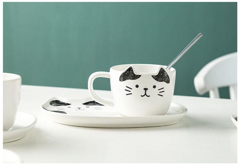 Supply Japanese cat ceramic coffee cup saucer cartoon cute coffee cup ...