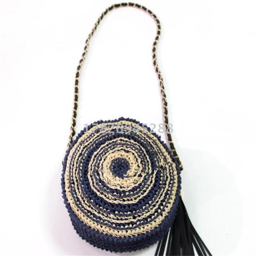 2019 Vintage Mori Style round Crochet Straw Bag Woven Bag Internet Celebrity Crossbody Bag AliExpress Hot Sale