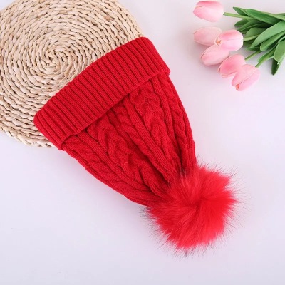 Foreign trade Europe and the United States autumn and winter ball thickening pile double layer wool yarn outdoor warm knit hat spot wholesale women