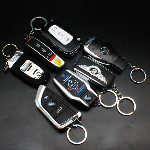 Creative Bentley Car Key Pendant Windproof Rechargeable Inflatable Metal Lighter Personality Fashion Cool Gift Generation