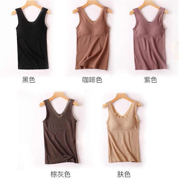 2019 autumn/winter terry heating vest sponge chest pad thermal insulation blouse undershirt underwea