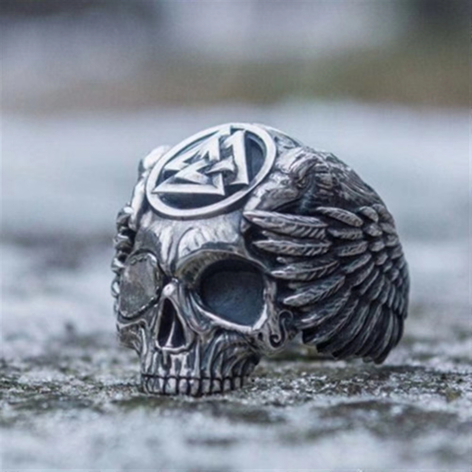 Stainless steel casting ring Stainless steel casting pendant Stainless steel ghost head Buddha brand exaggerated series