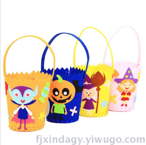 Halloween Candy Bag Handmade DIY Non-Woven Cloth Portable Candy Bag Kindergarten Children Creative Holiday Material Bag