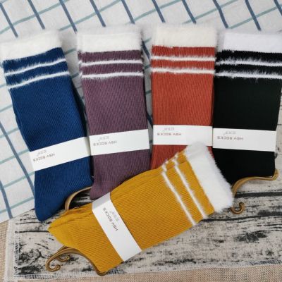 Combed cotton fashionable socks mink running running socks double needle autumn/winter web celebrity stockings