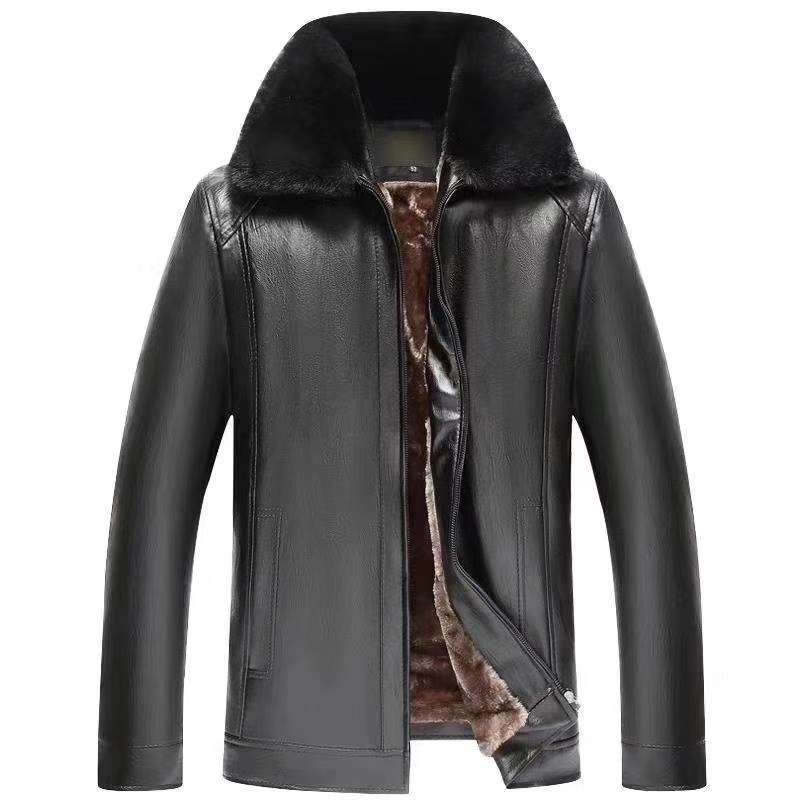 2019爸爸款兔毛领皮衣加绒跑江湖地摊支持直播 微商 电商 团购