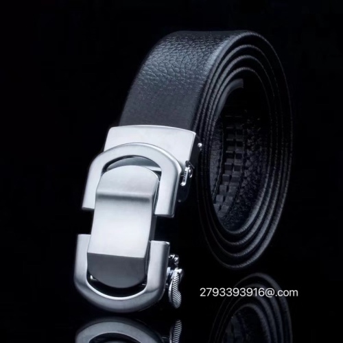 wholesale classic business men‘s leather automatic buckle belt two-layer cowhide factory direct