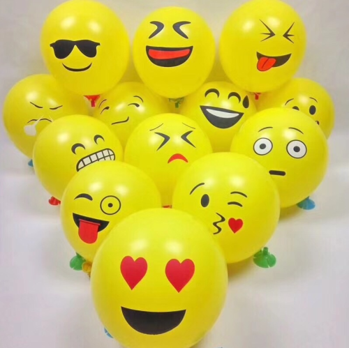 12-Inch 2.8G Yellow Expression Balloon round Rubber Balloons Balloon Holiday Party Decoration Balloon