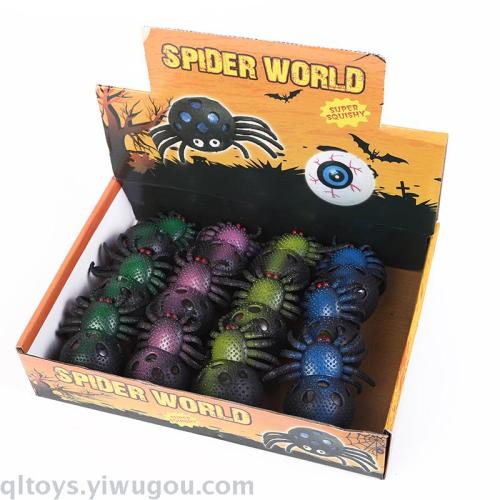 factory direct sales painted spider vent decompression toy halloween trick scary spider simulation toy