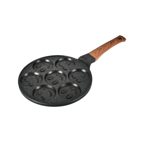 Seven-Hole Breakfast Pan Aluminum Alloy Pan Porous Waffle Smiley Face Pan Omelette Mold Kitchen Supplies in Stock 