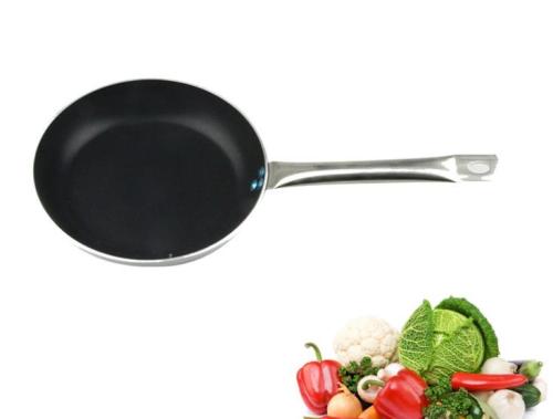 4.5 thick steel handle thickened flat bottom pan fry pan in stock supply household flat beach sandal light non-stick aluminium frying pan gift kitchenware