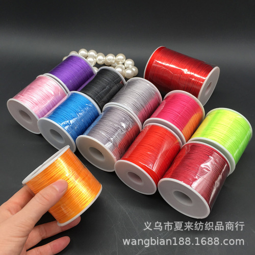 yiwu chinese knot line 7 1.5mm korean silk red rope diy hand-woven accessories material wholesale 100 m