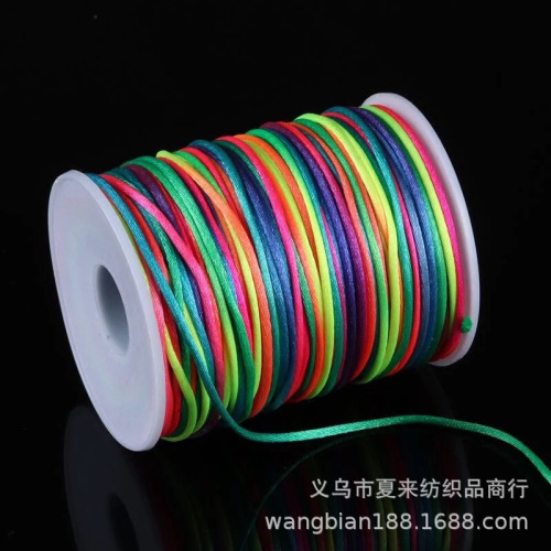 Nylon 2.5mm Chinese Knot Cord South Korean Silk DIY Handmade Braided Rope Wholesale Line 5 Colorful Thread 100 M