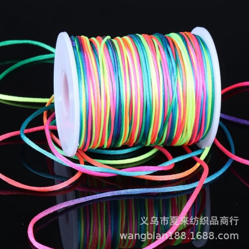 nylon 2.5mm chinese knot line korean silk diy hand-woven rope wholesale line 5 colorful line 100 m