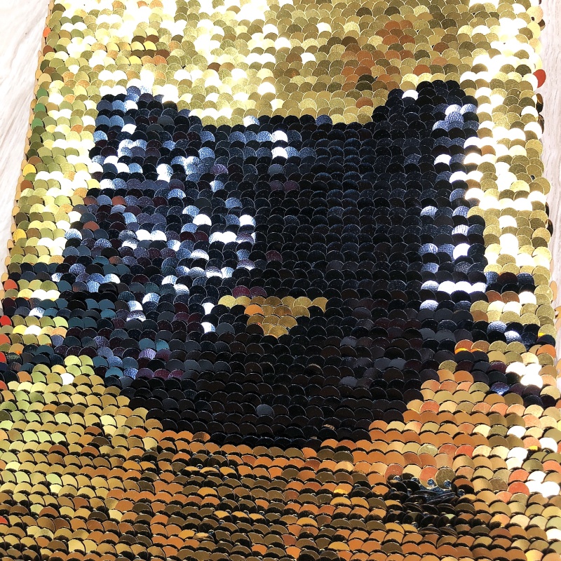 厂家批发定位绣变色鱼鳞片本子亮片造型可翻转趣味珠片学生日记本_文