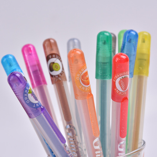 Supply Boxed Fragrance Flash Pen Fluorescent Pen Color Gel Pen Factory Direct Sales Wholesale