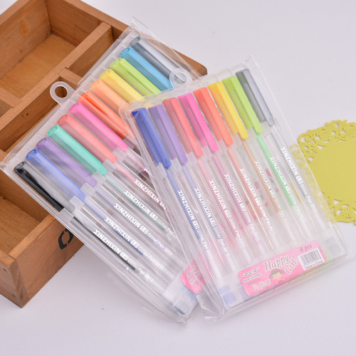 Popular Student Gift Flash Gel Pen Triangle Pole Insert Gel Pen Multicolor Fluorescent Gel Pen