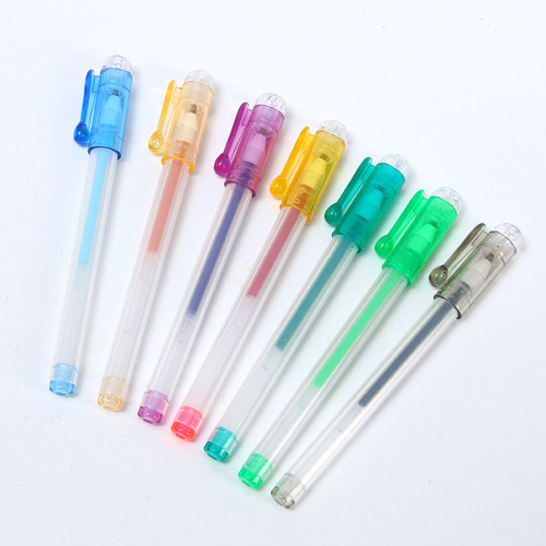 New Creative Mini Transparent Case Colored Art Pen Multicolor Gouache Flash Gel Pen Fluorescent Pen Factory Wholesale