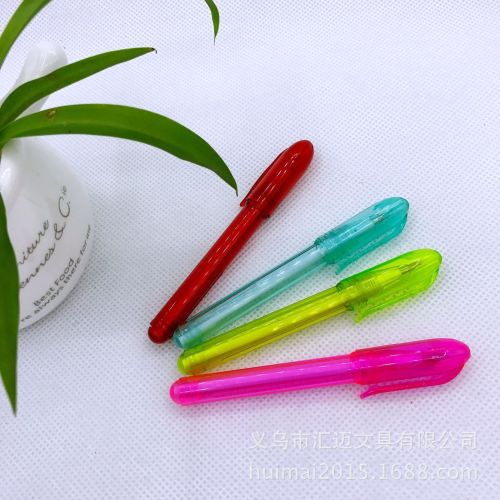 Manufacturers Supply Simple Ballpoint Pen Plastic Classic Notebook Accessories Pen Mini Bookmark Pen Customized Wholesale