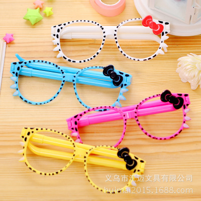 Korean Creative Style cute Bowknot Ballpoint Pen Elementary School Student Gift Prize Glasses Ballpoint Pen Wholesale 