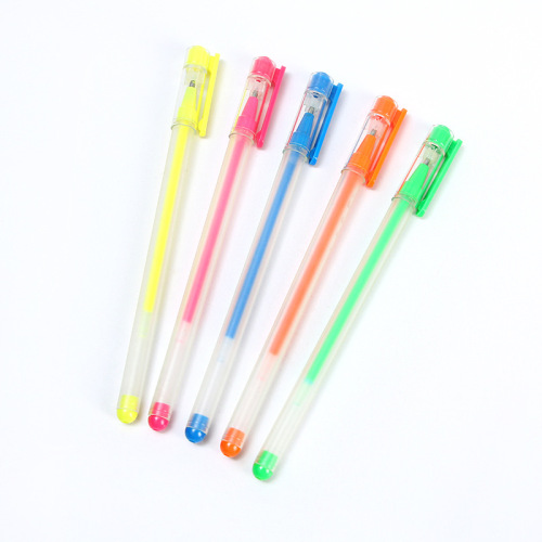 Hot-Selling New Arrival Cute Fresh Candy Color Colorful Gel Pen Colorful Gouache Fluorescent Pen Japan and South Korea Stationery Wholesale