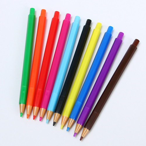 New Hexagonal Rod color Ballpoint Pen Simple Pencil Shape Ballpoint Pen Fixed Straight Rod Insert Sleeve Ballpoint Pen Wholesale 